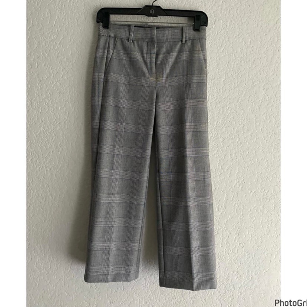 J. Crew Gray Plaid Straight Leg Pants